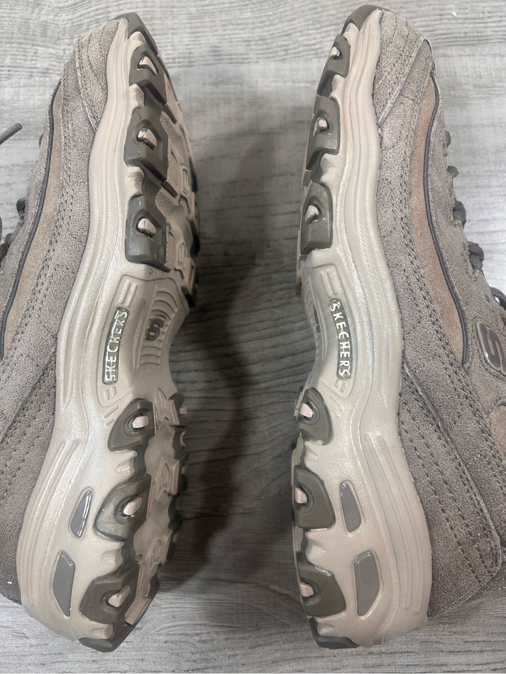 Skechers Taupe Brown Suede Mesh Lace-Up Walking Sneakers Women’s Size 10 - Picture 9 of 13